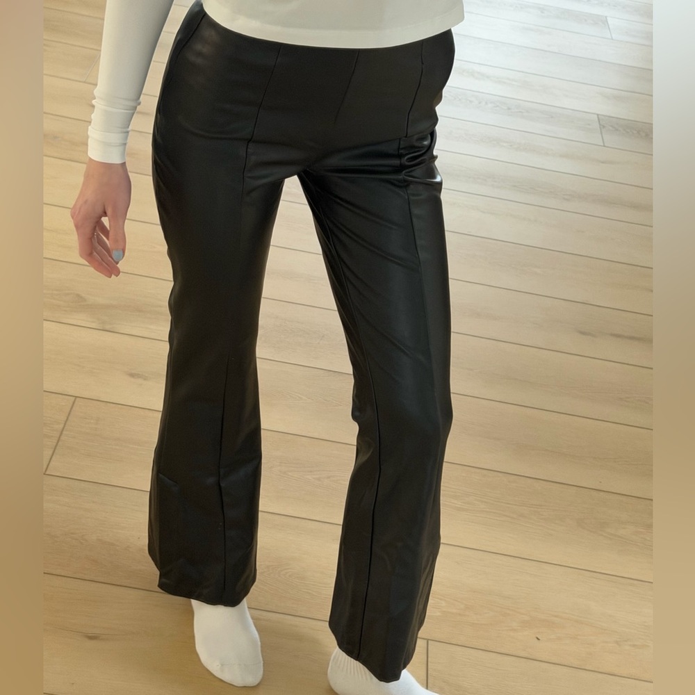 Abercrombie & Fitch Vegan Leather Pants - Black